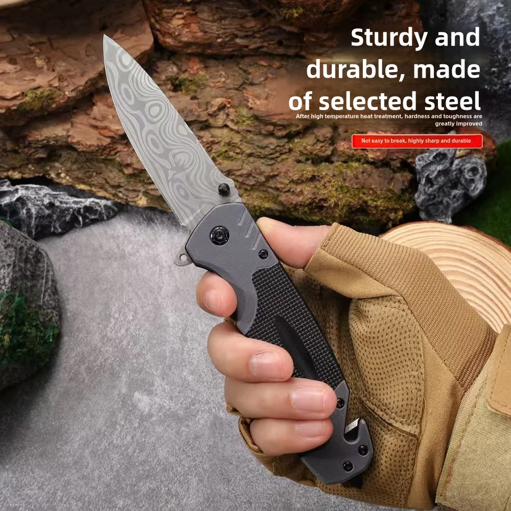 Multi functional sharp and convenient folding knife pocket knife, suitable for wilderness survival, camping, fishing, hunting