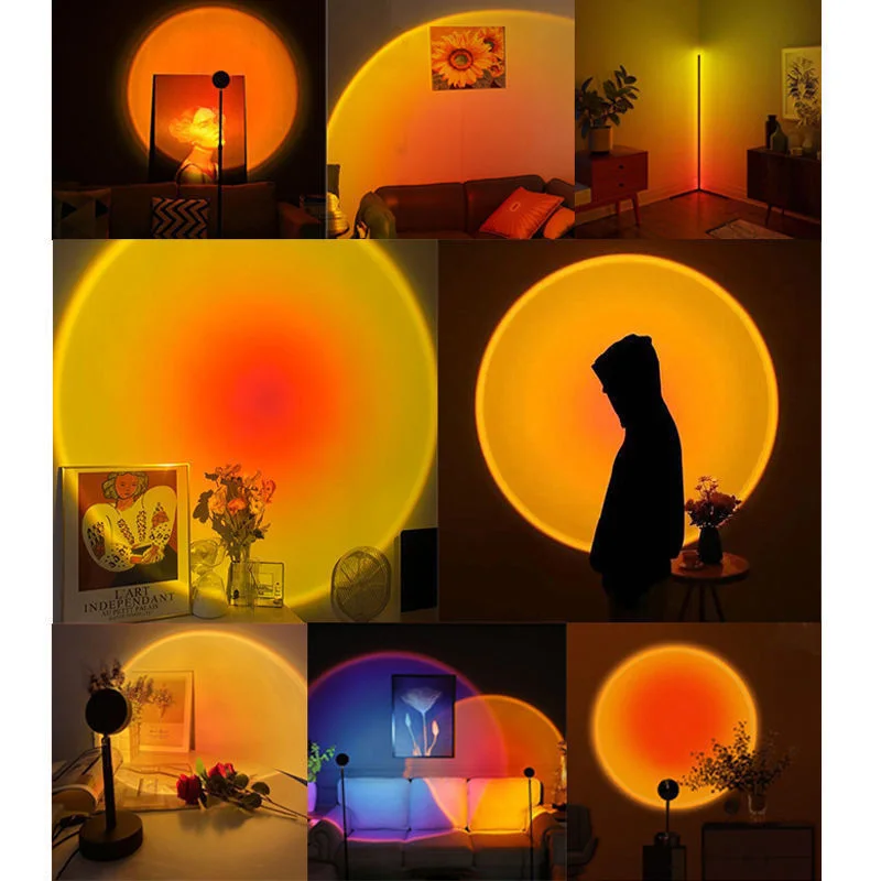 Sunset Projection Light 16-Color Spectrum Vibrant USB Remote Control Dynamic Color Changing LED Atmosphere Light Creative Home