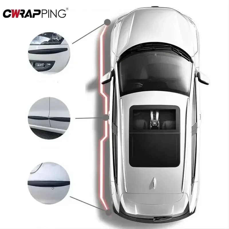 Uniwersalne nakładki ochronne na narożniki przedniego i tylnego zderzaka 14x1,7 cm, listwy dekoracyjne chroniące przed kolizjami, akcesoria samochodowe, nowe