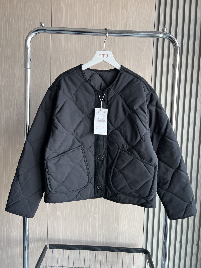 ETJ 2025 Lente nieuwe dames vintage ronde hals gewatteerde katoenen gewatteerde losse versie van gewatteerde vrijetijdsjas