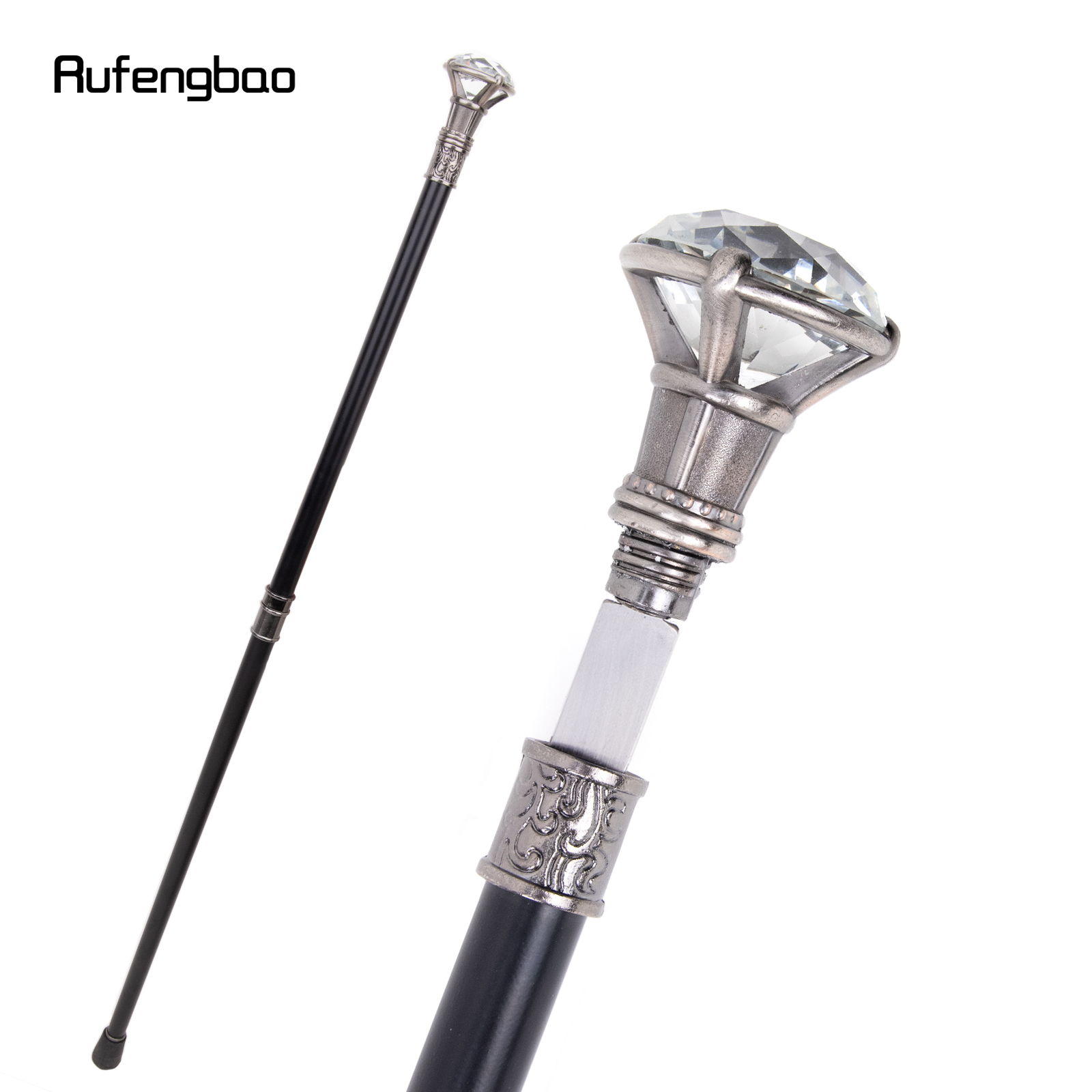 ダイヤモンドタイプのウォーキングスティック,隠されたプレート,自己防衛,杖,コスプレスティック,93cm