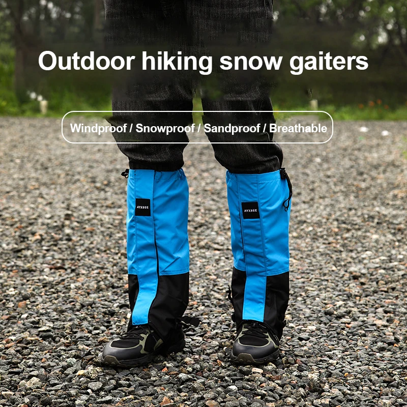 1 Pair Waterproof Leg Covers Elastic Strap Long Tube Legs Protection Hiking Skiing Climbing Trouser Shoes Cover Durable Bandage