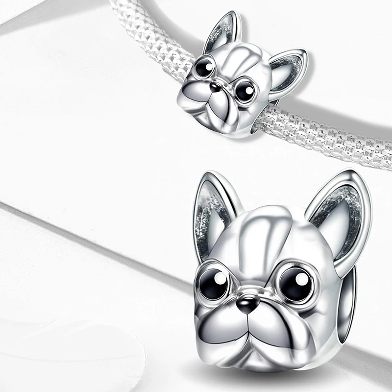 Perline con ciondoli in argento sterling 925 adatte per braccialetti con ciondoli originali Pan Dog Love Avocado Flower Creazione di gioielli in argento Regalo fai da te
