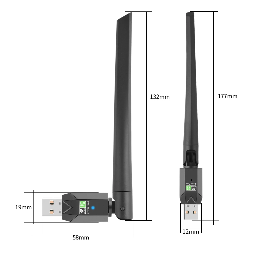 OPTFOCUS 600mbps USB Bluetooth 5.0 อะแดปเตอร์ AC Wifi 2 ใน 1 สําหรับ PC BT wifi5 2.4G 5G 5dbi Dongle Usb Wireless WiFi Receiver Para PC