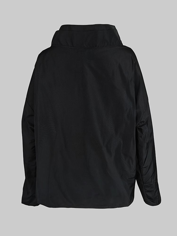 Gymystars 2025 新秋韓国ジャケット女性のカジュアルスタンドカラー長袖シンプルな黒のコートアウター女性のための