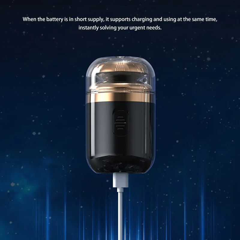 XIAOMI Mini Washable Electric Razor Travel Razor Type-c Charging Capsule Shaver Nose Hair Trimming Double Ring Knife Net New