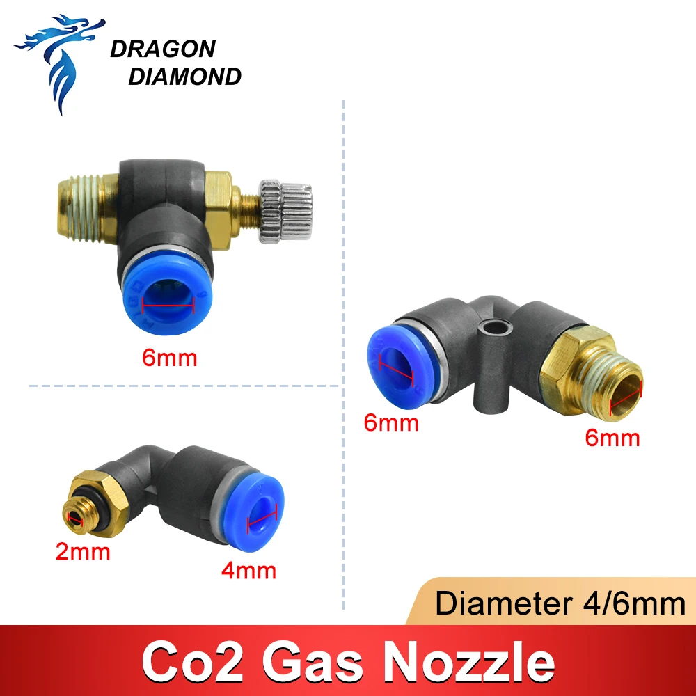 2pcs Co2 Laser Gas Nozzle Air Nozzle Diameter 4mm 6mm For Co2 Laser Head For Co2 Laser Engraving Cutting Machine