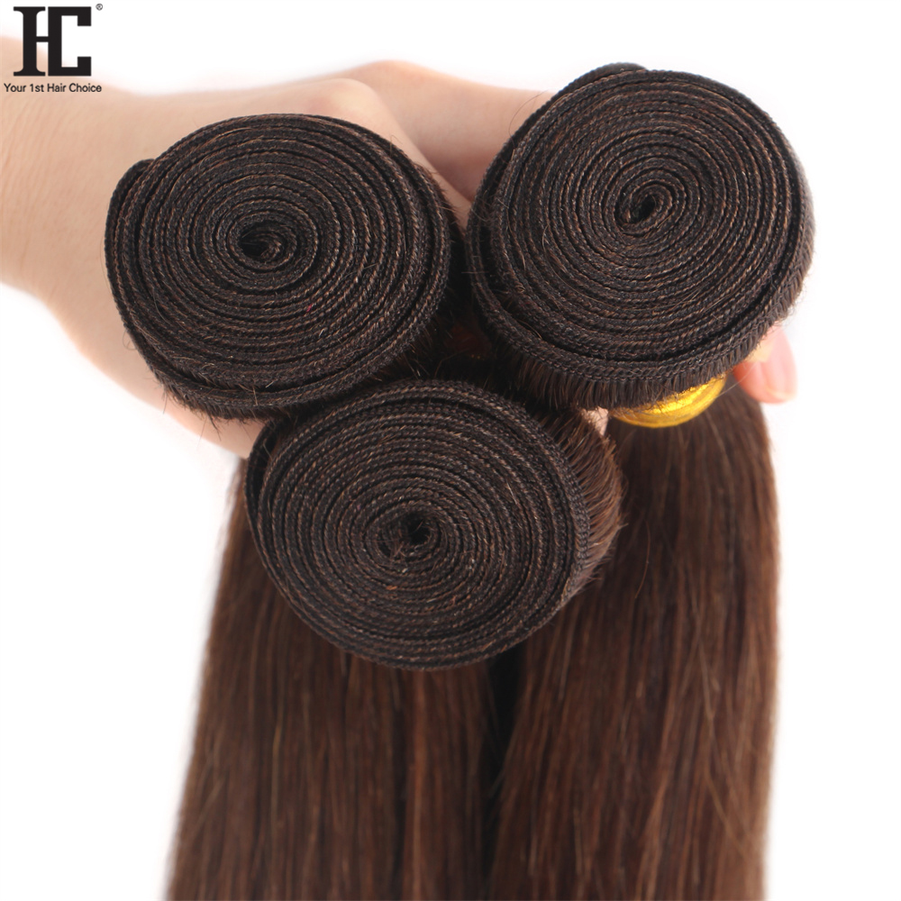 Extensiones de cabello humano para mujeres negras, mechones de cabello liso marrón claro, 8-40 pulgadas, 1/3/4 mechones, venta al por mayor, n. ° 4