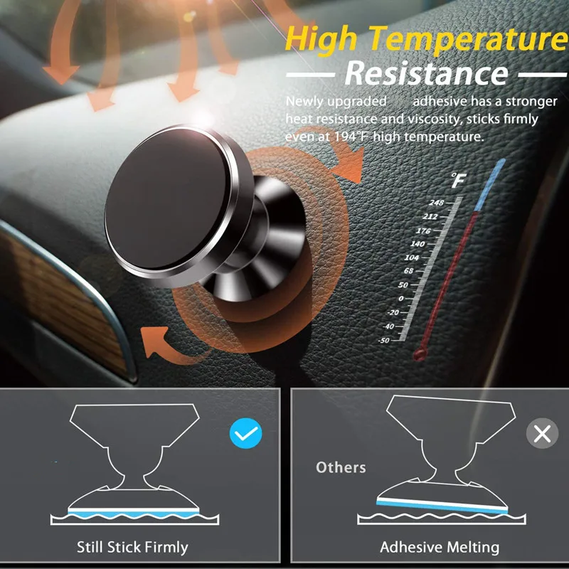 Magnetic Car Phone Holder 360 Degree Rotation Cell Phone Stand Magnet Mount Bracket In Car For iPhone 13 12 Samsung Redmi Xiaomi