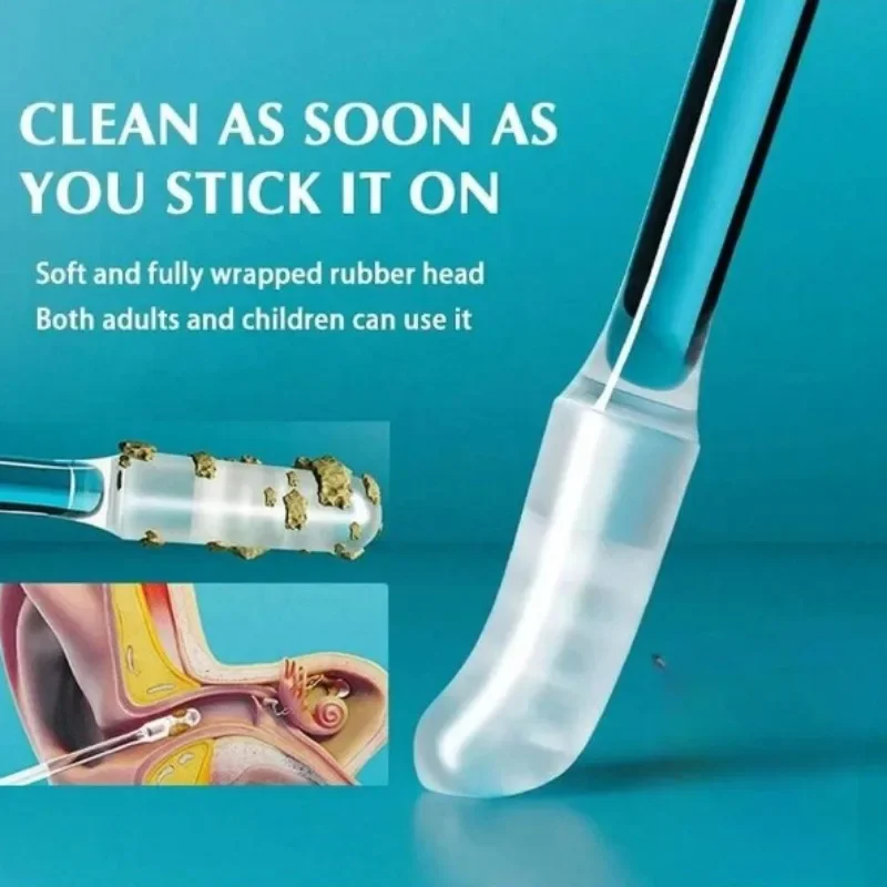 24-Pack Disposable Adhesive Ear Cleaning Sticks,Soft Silicone Earwax Removal Tools Safe Easy To Use,Ear Cleaner for All Ages