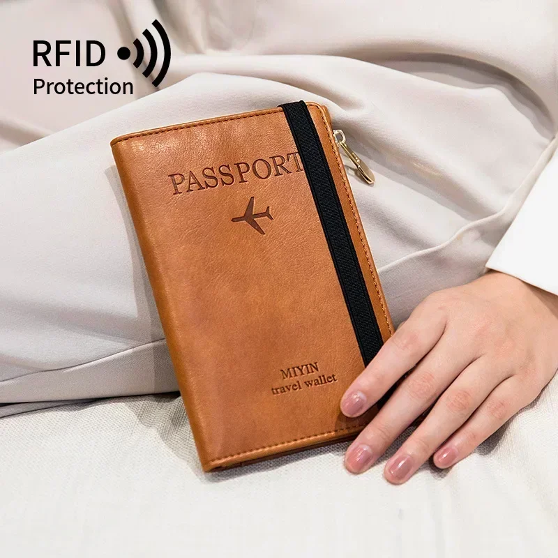 Bolsa para documentos de viagem, capa protetora para passaporte, casal simples, suporte protetor, mapa de avião pu, capa para passaporte de viagem