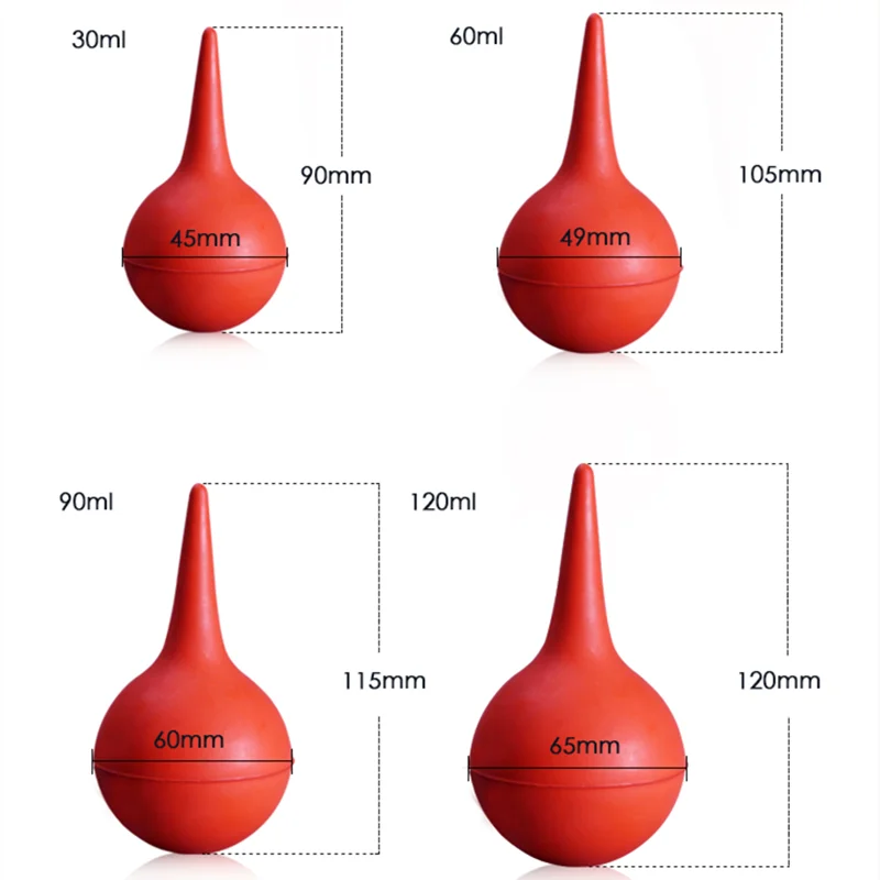 1 pz 30/60/90/120 ml Aurilave orecchio siringa sfera di lavaggio lampadina di aspirazione in gomma per laboratorio