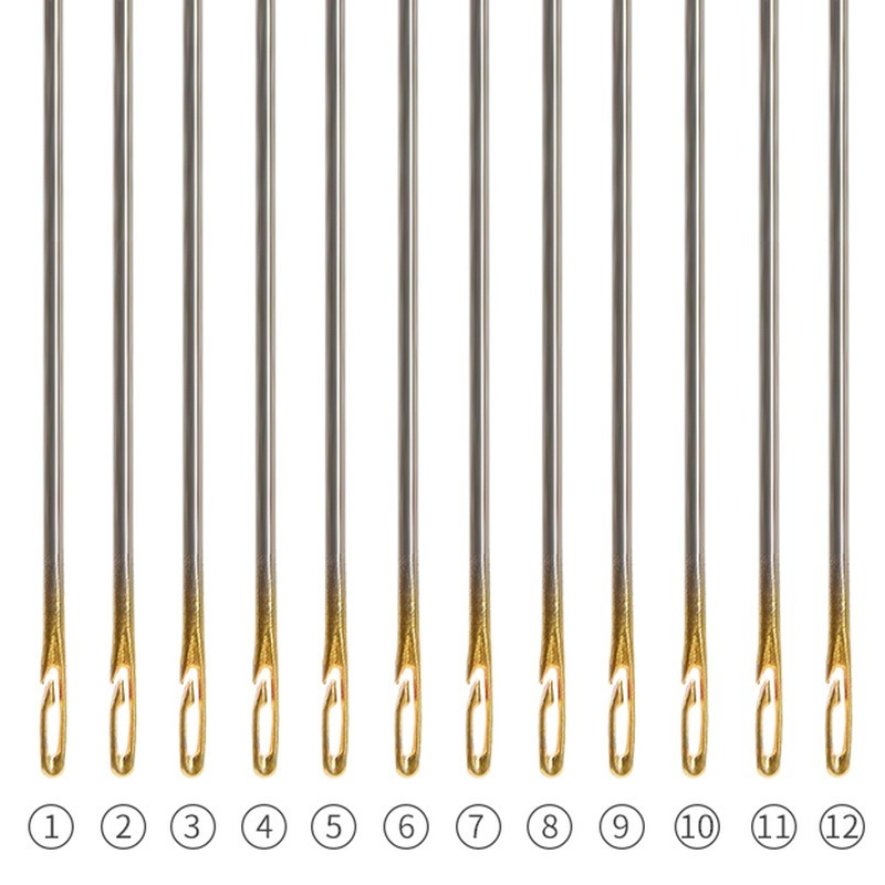 30pcs Blind Sewing Needle Elderly Stainless Steel Quick Automatic Self-Threading Needle Stitching Pins DIY Punch Needle Threader