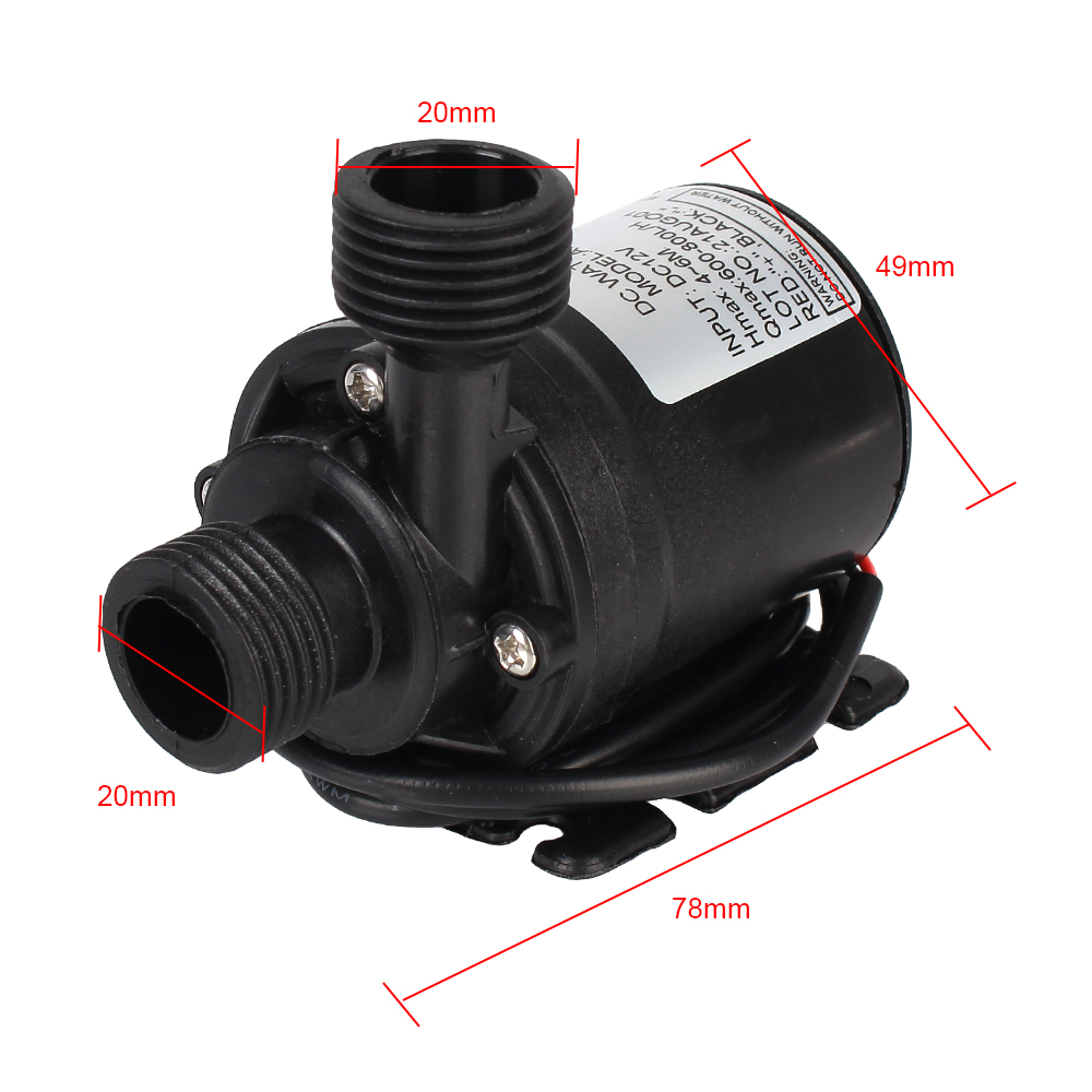 Ultra-Quiet 800L/H 5M DC 12V 24V แบบพกพา Brushless มอเตอร์ปั๊มน้ําดําน้ําสําหรับระบบทําความเย็นน้ําพุเครื่องทําความร้อน MINI