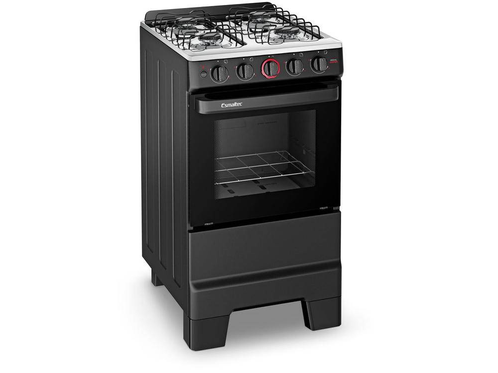 Fogão 4 Bocas Esmaltec Preto Acendimento - Bivolt