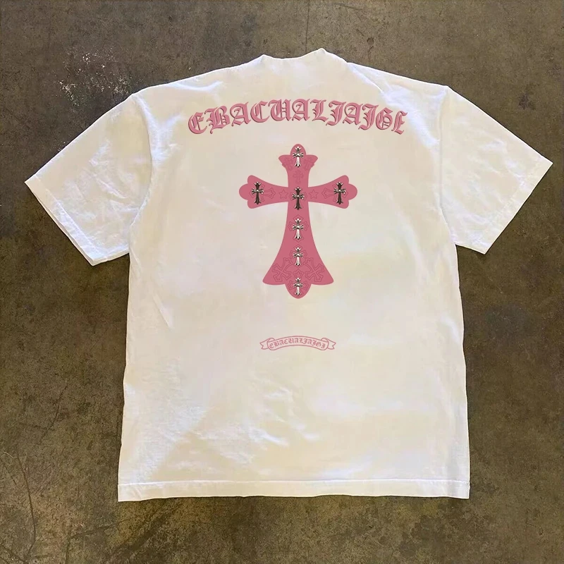 ルーズフィット コットン Tシャツ 半袖 レディース 3A260g アメリカン レトロ スタイル カップル カジュアルウェア 快適で通気性のある