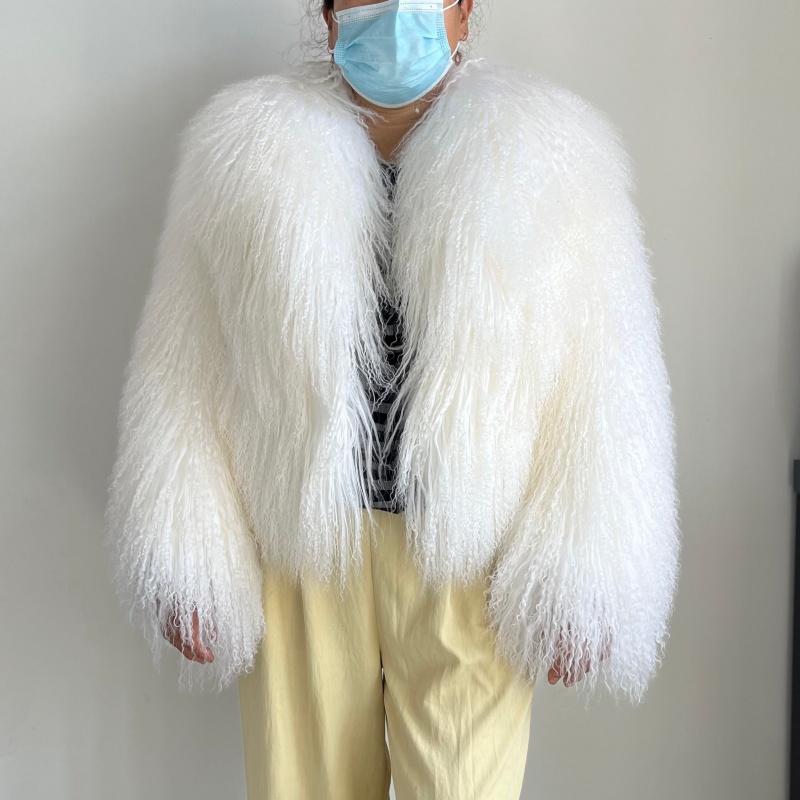 Beiziru Echte Mongoolse bontwinterjas voor dames, dikke warme modieuze jas met hoogwaardige kraag