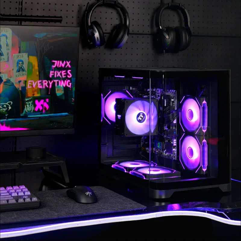 MAGIC Gaming Desktop AMD Ryzen 5 5500GT 3.9GHz 16GB(8G*2) DDR4 3200 1T NVME SSD ARGB 7 Fans Win 11 Home Gamer Desktop WIFI6