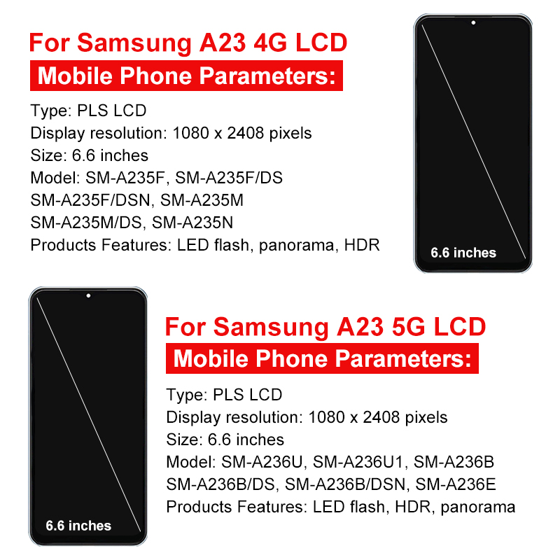 OEM Voor Samsung Galaxy A23 4G Display SM-A235F SM-A235F/DS Touch Screen Digitizer Voor Samsung A23 5G display SM-A236U LCD