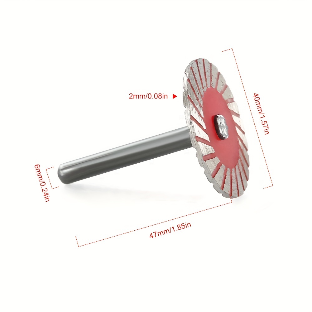 Discos de corte de diamante de 40 mm, mini hoja de sierra turbo para tallar azulejos de cerámica de mármol granito, herramienta de tallado de piedra con vástago de 6 mm