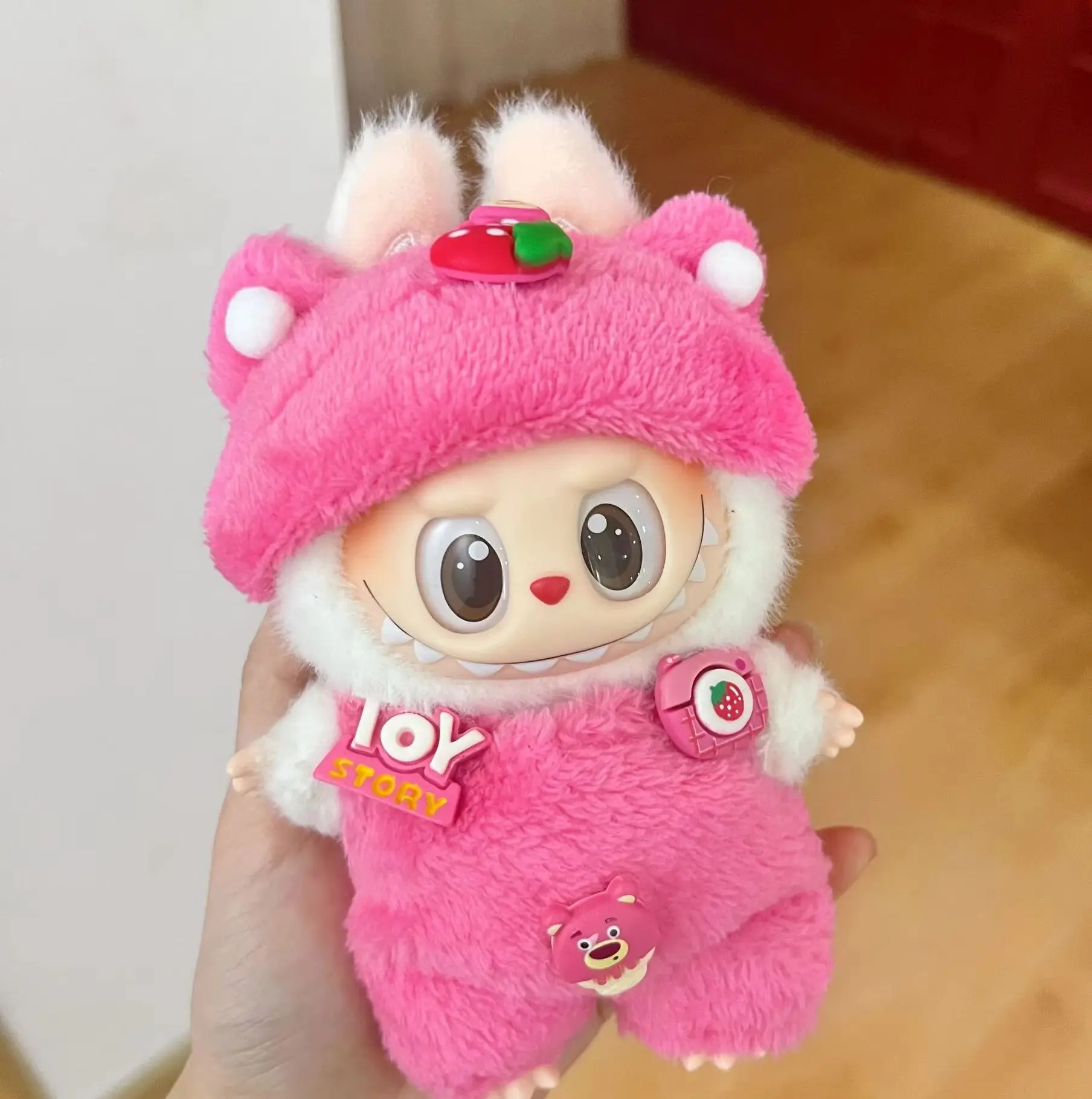 2025 Neue Produkte für Labubu-Kleidung, trendige Klettverschluss-Puppe, 17 cm, süßes Anzieh-Casual-Set, Röcke, Plüschtier-Kleidung