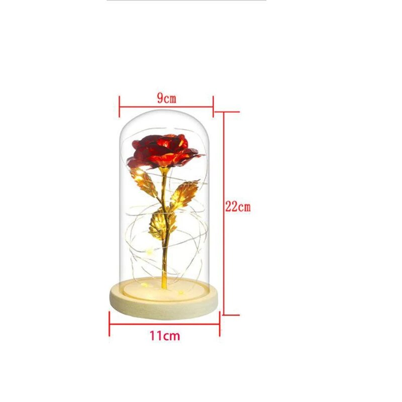 永遠の命の花ゴールド箔ローズバレンタインギフトクリエイティブギフト LED ナイトライト