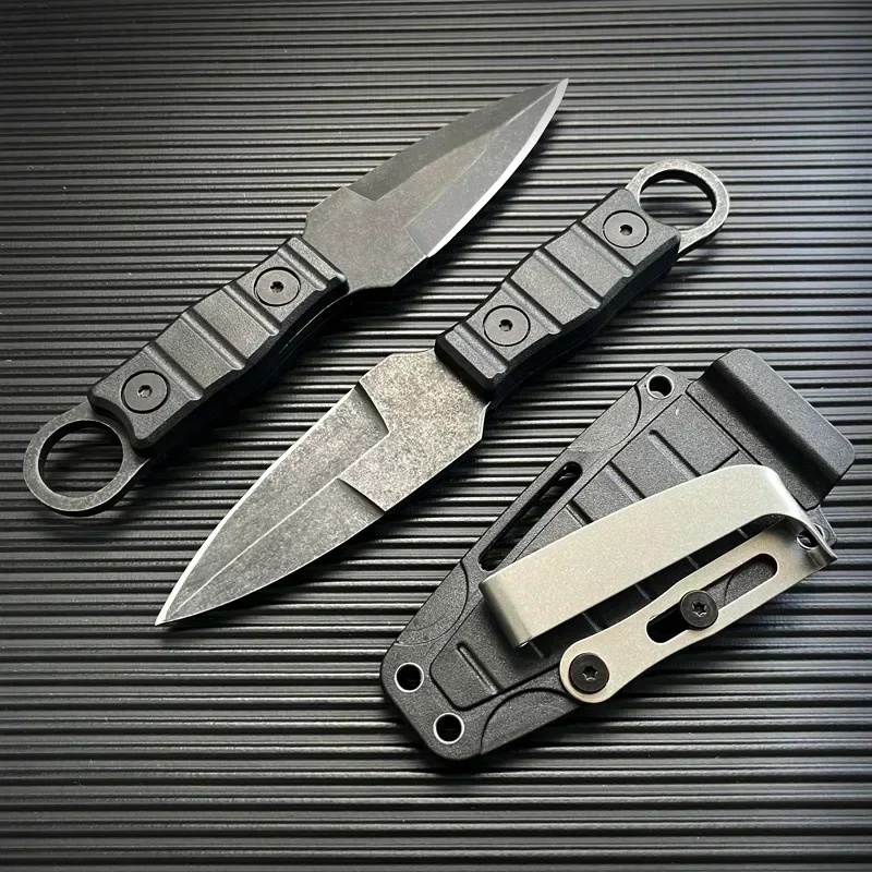 2024 Nuevos productos: cuchillo recto pequeño para exteriores, cuchillo de supervivencia de alta dureza, cuchillo multiusos + funda K, portátil EDC para acampar