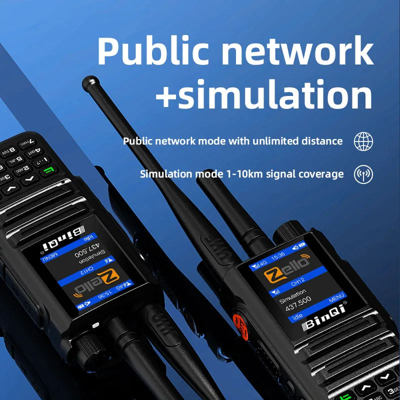 Android 8,1 zello 4G POC radio de red de largo alcance analógico uhf radios de dos modos walkie talkie compatible con zello real-ptt poc