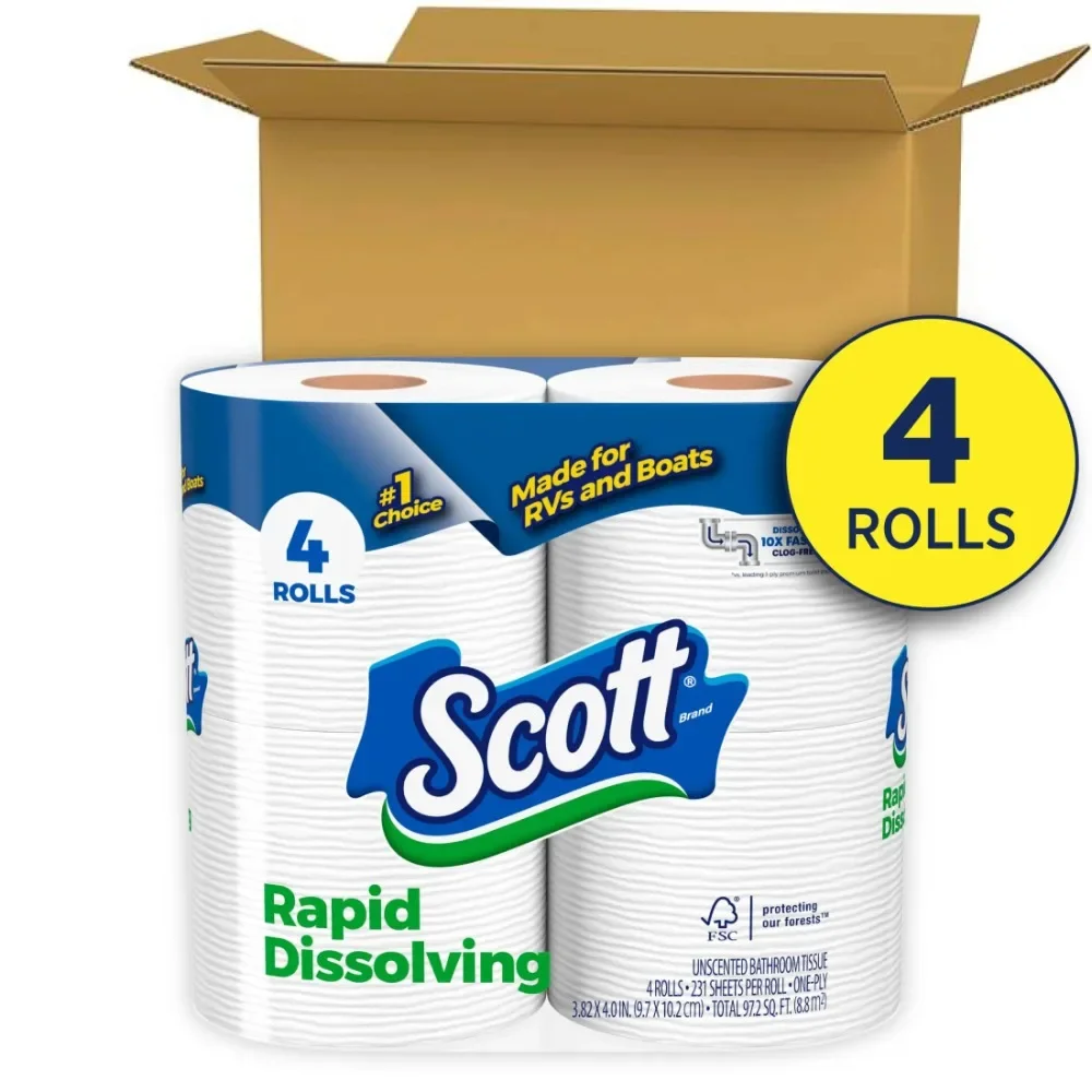 Rapid-Dissolving Toilet Paper for RVs & Boats