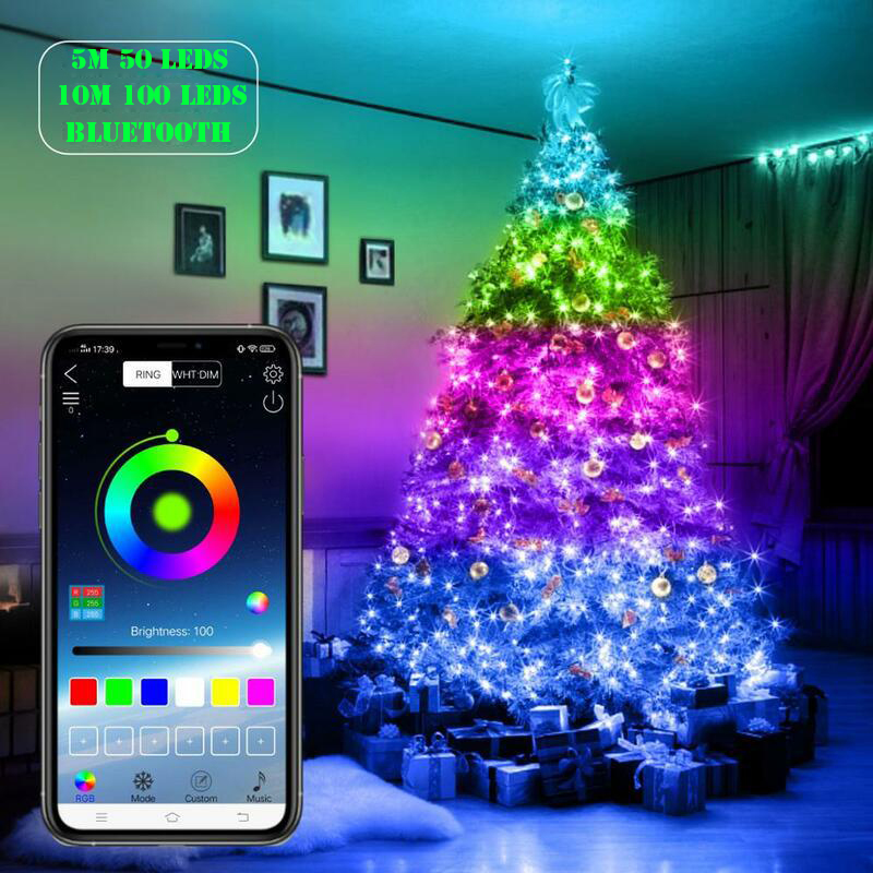 Neue LED Fee String Licht Fernbedienung Bluetooth USB Smart Girlande Lampe Girlande Led Outdoor Indoor Schlafzimmer Party Weihnachten Licht
