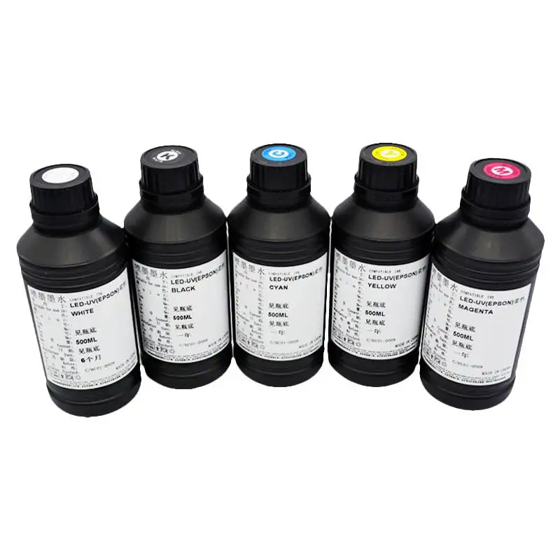 500ML Chai Mực UV LED Cho Epson L800 L805 L1800 R290 R330 1390 1400 1410 Máy In UV Mực UV véc Ni Bóng Mực Cứng Mực Mềm
