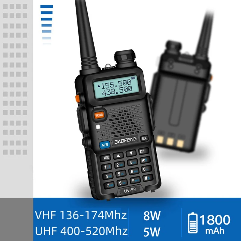 Baofeng UV 5R Walkie Talkie 5W/8W Dual Band VHF UHF Long Range Two Way Radio High Power Handheld Transceiver Przenośne radio amatorskie