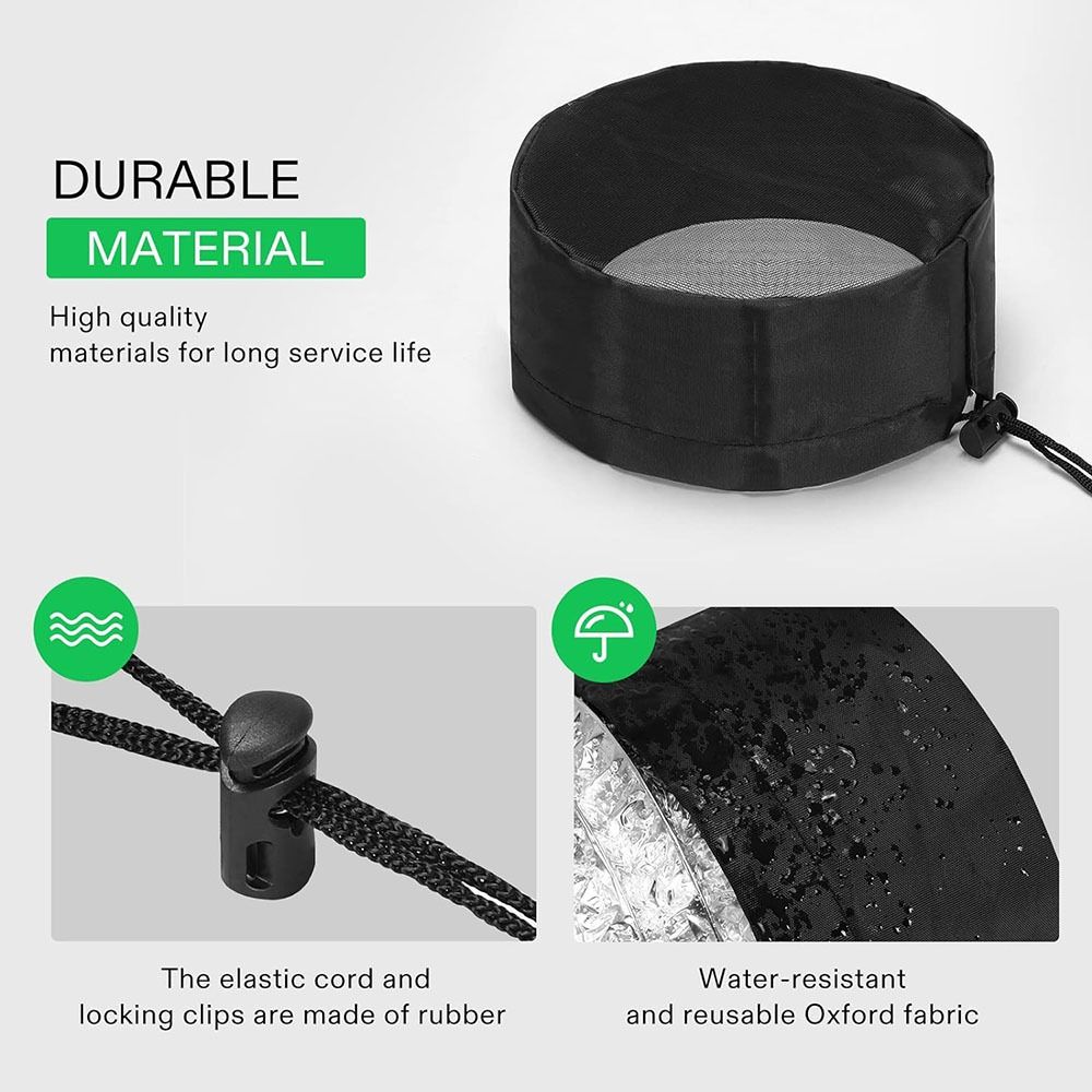 Tampa do filtro do duto para a planta crescer barracas, faixa elástica, fivela fixa à prova de poeira, ventilação da barraca