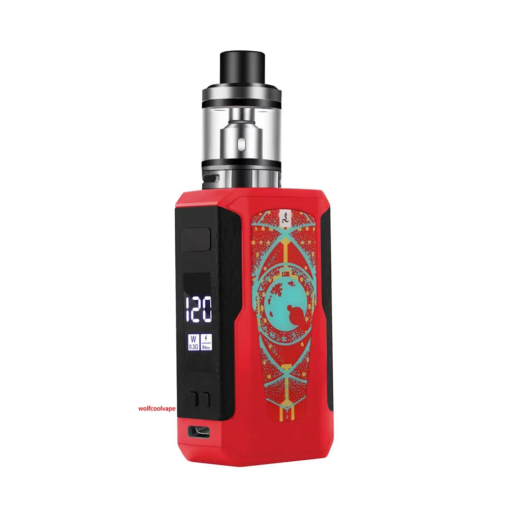wolfcoolvape Elektronische Zigaretten 120 W Box Mod Vape Kit 1800 mah 2,5 ml Zerstäuber OLED Bildschirm E Zigarette Verdampfer kit