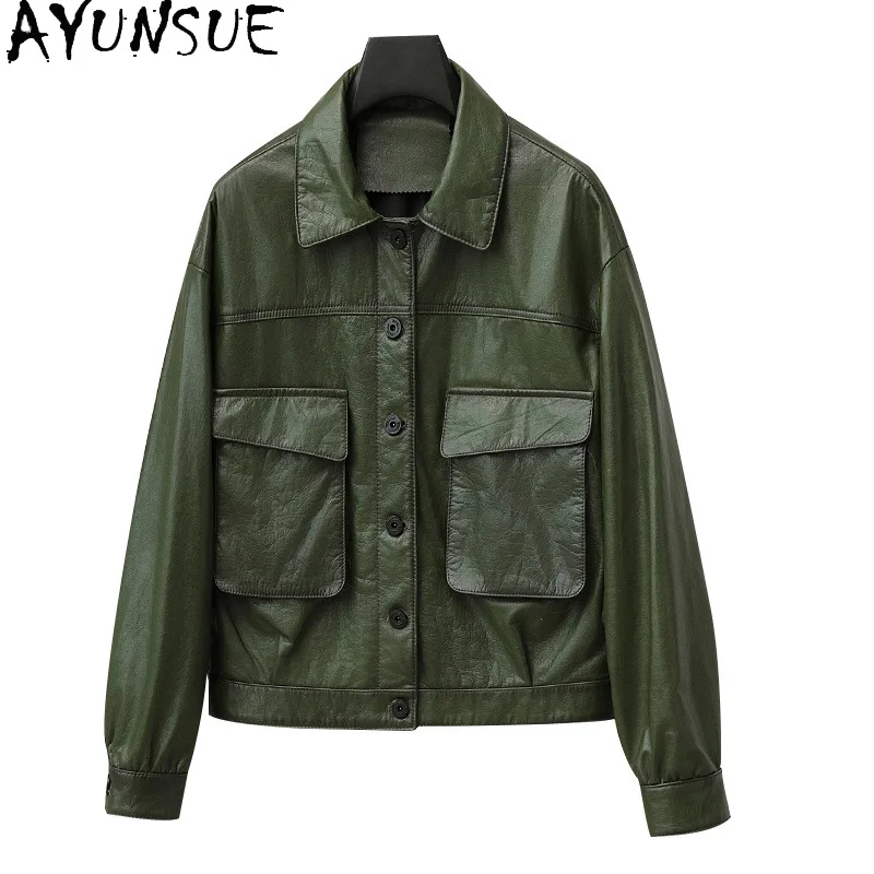 AYUNSUE Echtes Rindsleder Echtes Leder Jacke Frauen Vintage Neue in Mäntel Mode Herbst Kleidung 2024 Frau KOLDUSI SAVE KOLISA