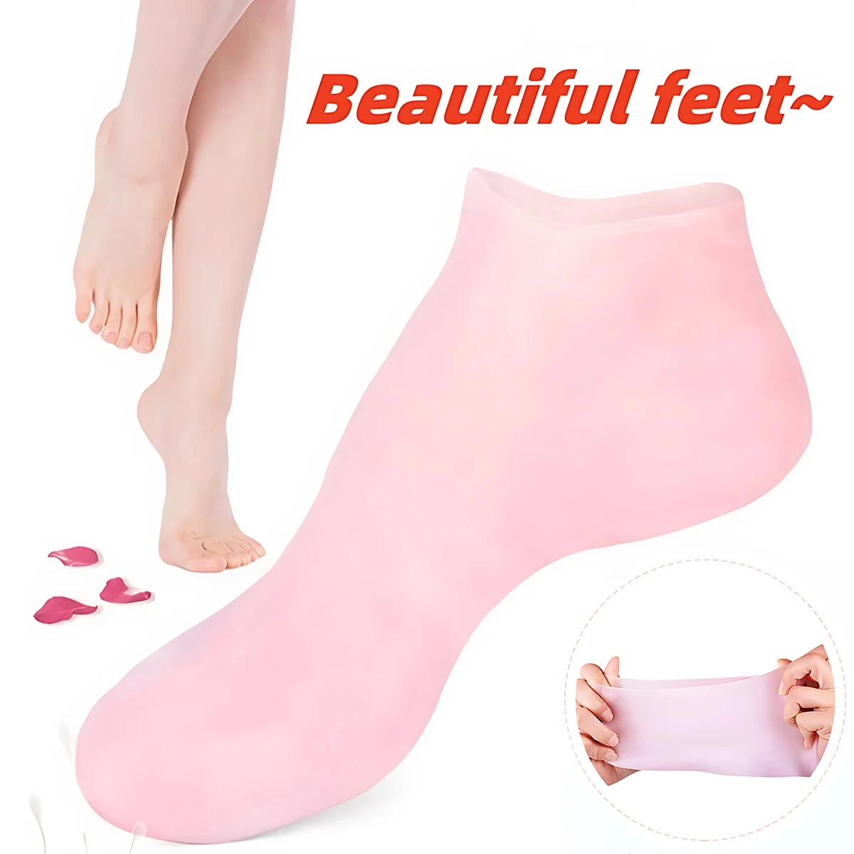 Silicone hidratante pé meias secas e rachadas cuidados com os pés artefato massagem gel anti crack hidratante casa essencial