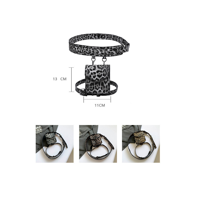 Lawaia-riñonera de leopardo a la moda, accesorios para cinturón, cartera oculta para mujer, bolsas de objetos de valor para teléfono móvil, 1 ud.