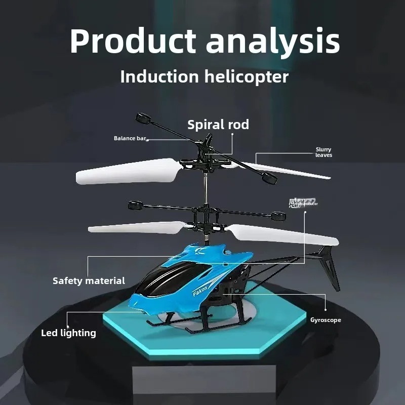 Indoor Suspension RC Helicopter with Charging Induction Two-Way Flight Anti Drop Luminescence