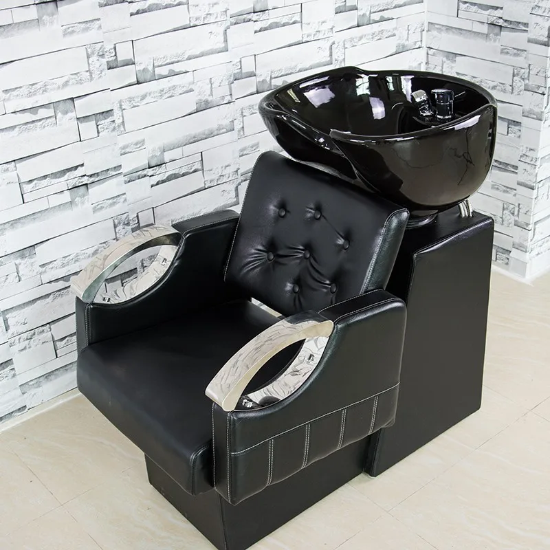 Chaise de shampoing assise pour salon de coiffure, lit de shampoing semi-inclinable, lit spécial pour petit espace