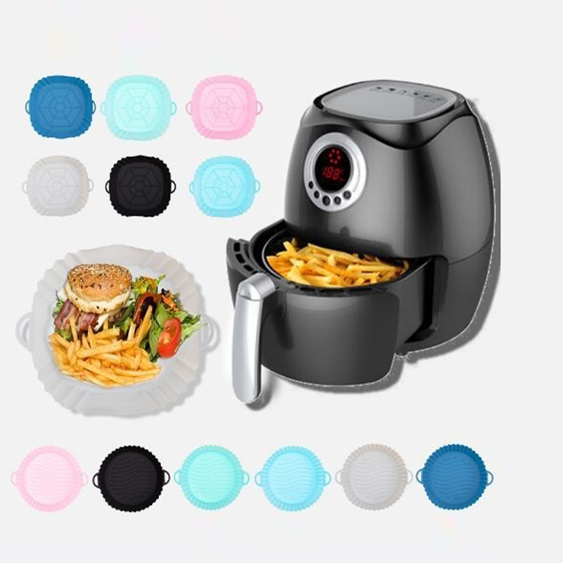 Silikonowy kosz do frytownicy powietrznej Airfryer Forma do piekarnika Taca do pieczenia Pizza Smażony kurczak Wkładka do patelni wielokrotnego użytku Akcesoria