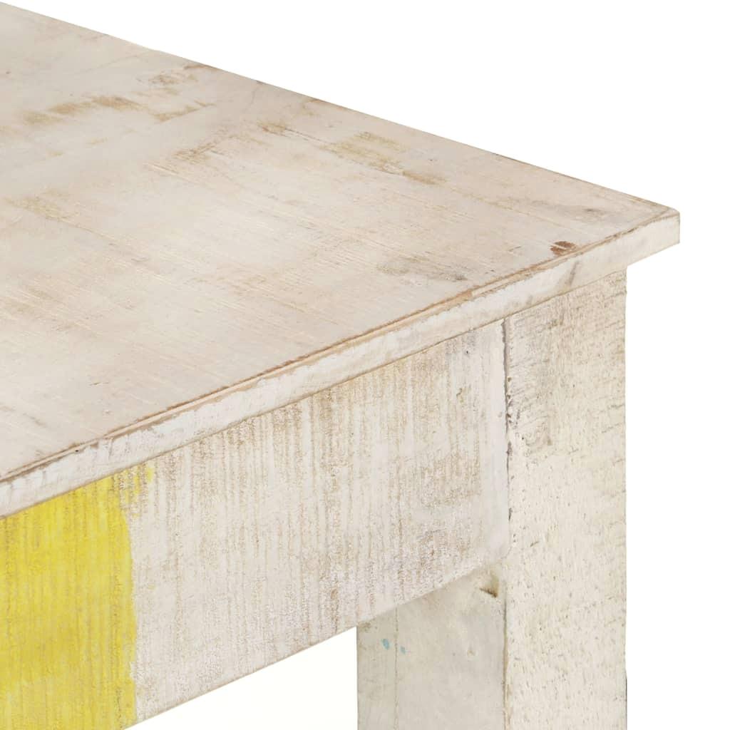Table Console Blanc en Mango Brut Massif, 115x35x77 cm, Solution de Rangement mn