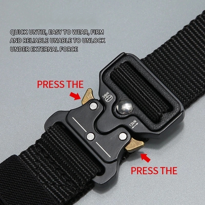 Ceinture pour hommes, chasse en plein air, boucle multifonction, ceinture en Nylon, ceinture en toile de haute qualité