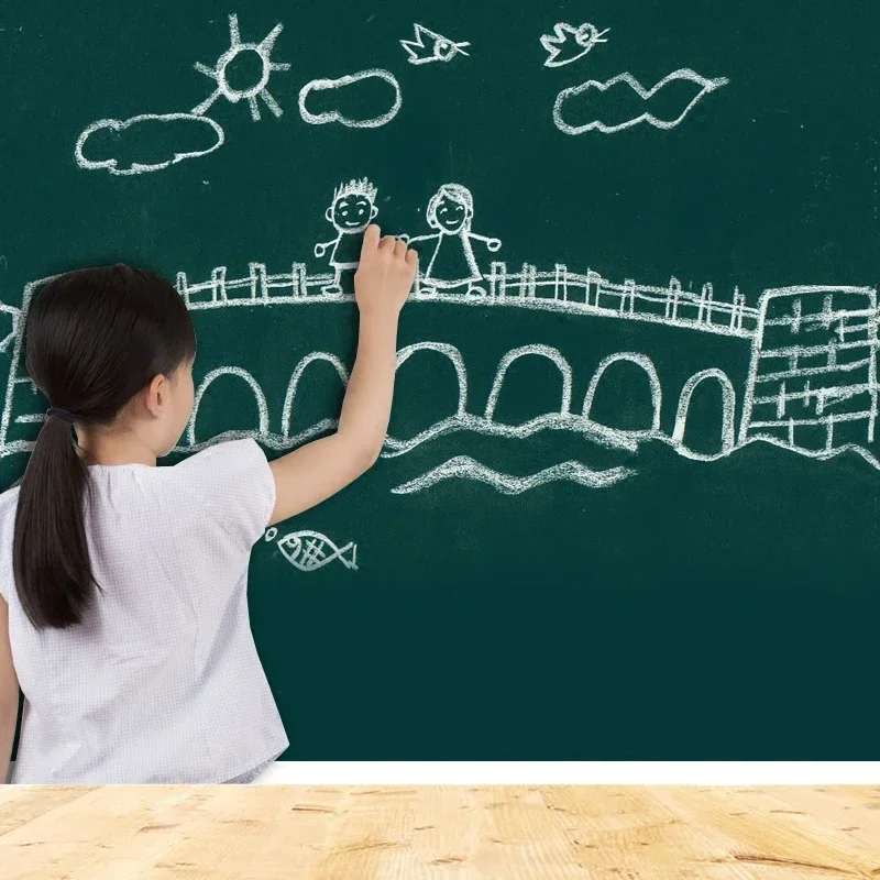 กระดานดําสติกเกอร์ไวนิลแบบถอดได้วาด 45x100 ซม.Erasable BOARD โรงเรียนการเรียนรู้สํานักงาน Graffiti ข้อสังเกต Self-กาวสติ๊กเกอร์ติดผนัง