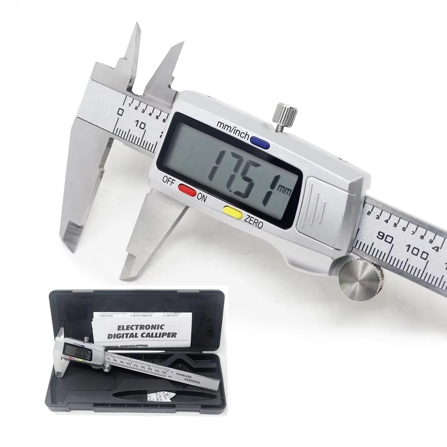 Multipurpose 6 Inch 150mm Digital Vernier Caliper Stainless Steel Micrometer Measuring Tool Depth Ruler New