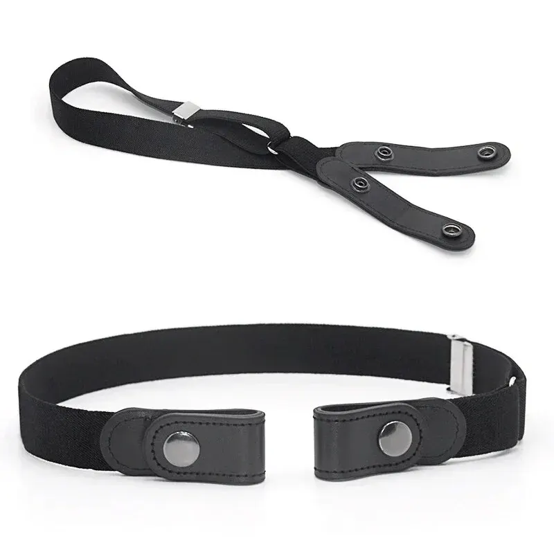 Faixa de cintura elástica ajustável, cinto invisível sem fivela para mulheres e homens, calças jeans, vestido sem fivela, fácil de usar