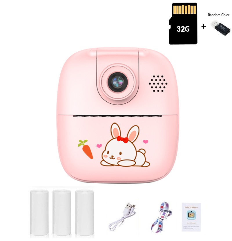 Kids Digital Camera Smart Instant Printing Digital Camera Portable Mini Camera Toys Thermal Print Camera Selfie Camera