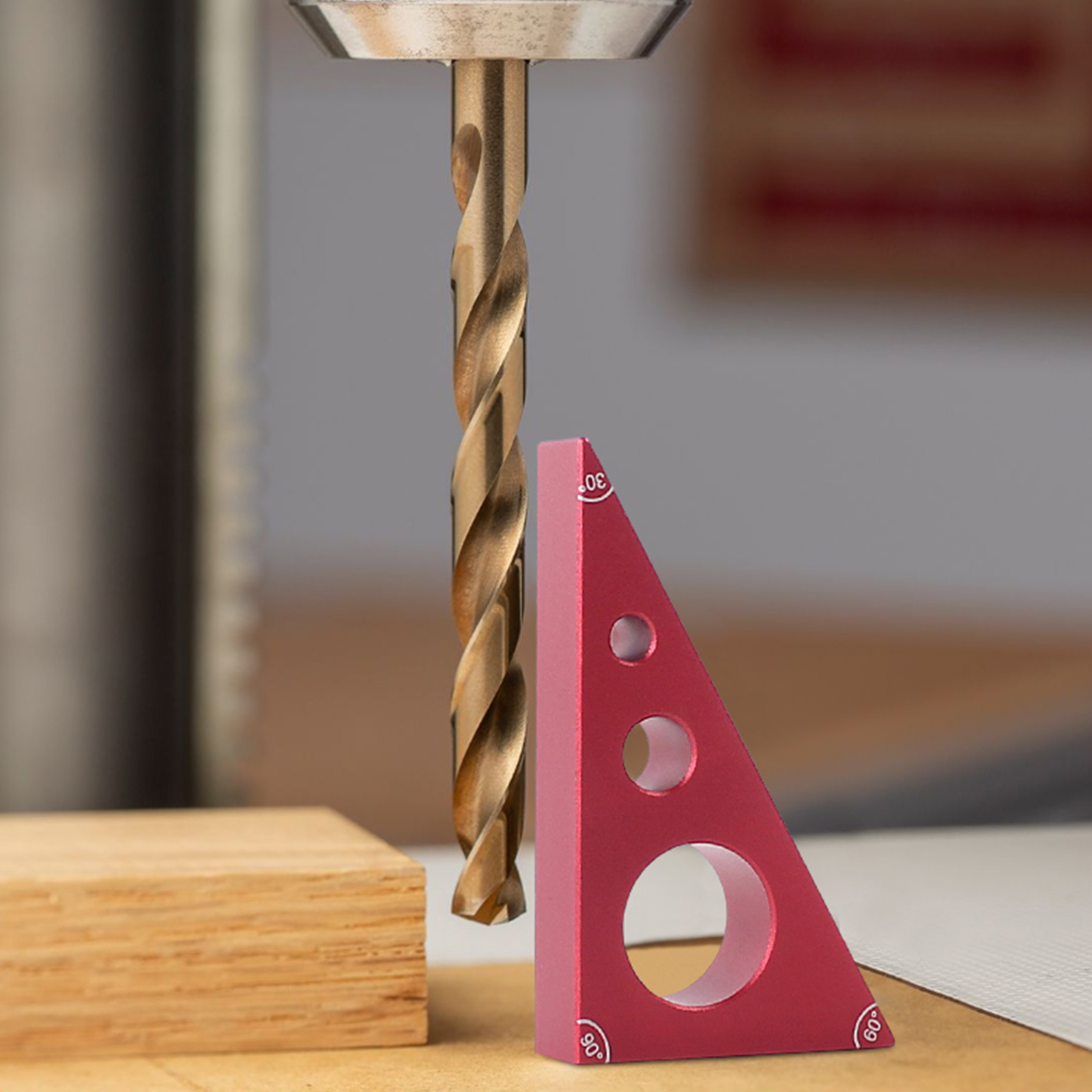 Cuadrado de bolsillo para carpintería, bloque de calibre de aleación de aluminio de ángulo 30/60/90, regla triangular para carpintería, herramienta de medición de altura