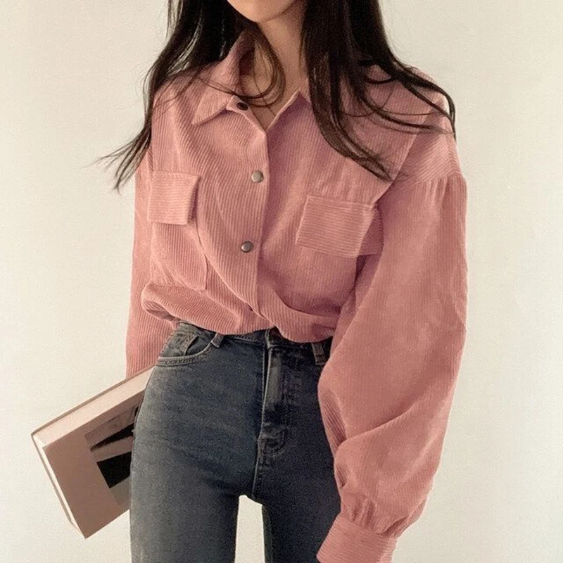 Rimocy chique bolsos manga longa blusa recortada para mulheres veludo cordão jaqueta curta mulher coreano selvagem cor sólida casacos
