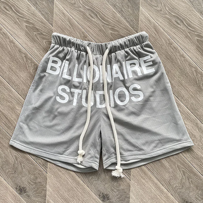 Homens Mulheres Malha Calças com Cordão Billionaire BLACKOUT BILL NET Shorts