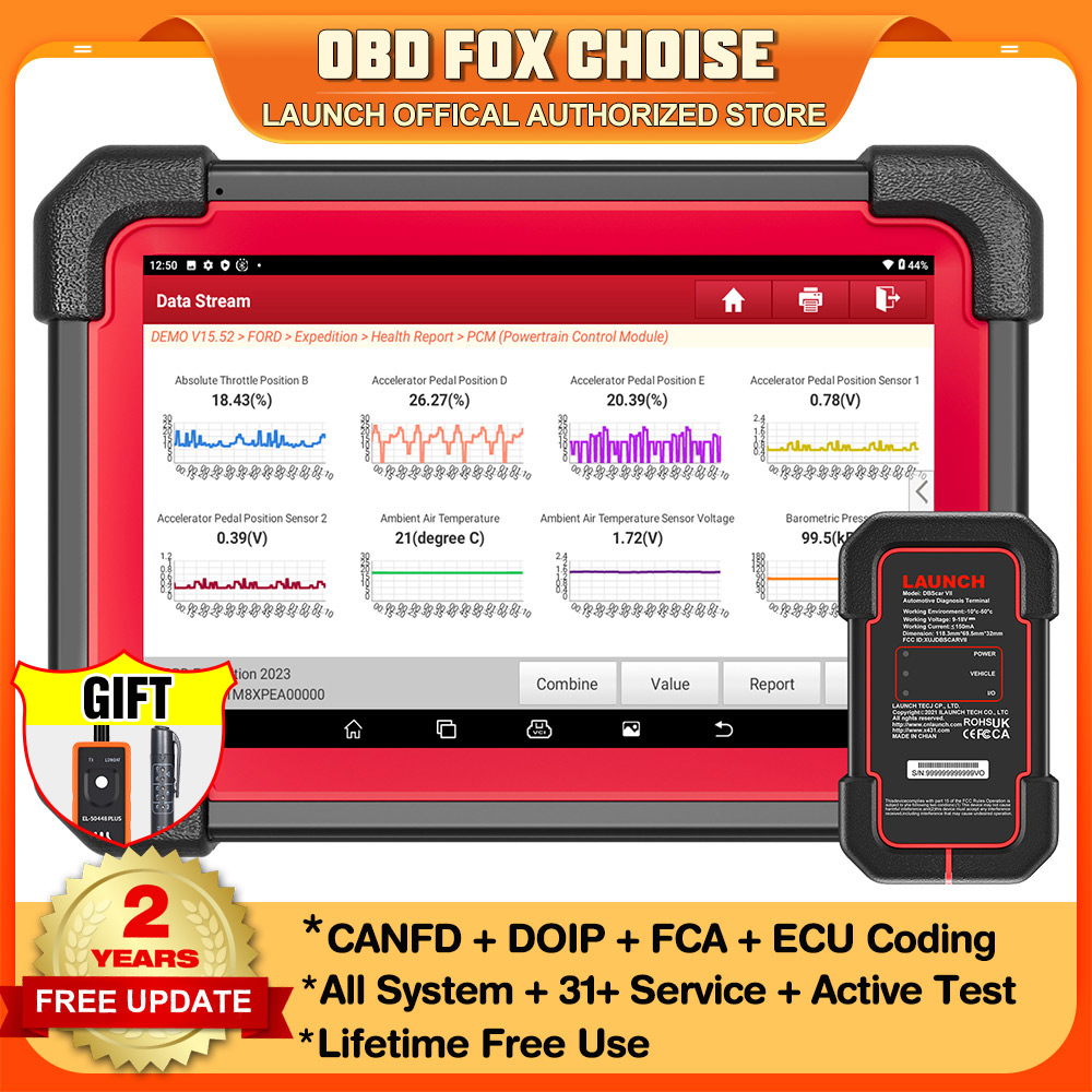 LAUNCH X431 CRP919E BT Outil de diagnostic de voiture Système complet 31+ Réinitialiser Codage de l'ECU Contrôle bidirectionnel CANFD DOIP FCA Analyseur OBD2 tools outils mecanique valise diagnostique automobile